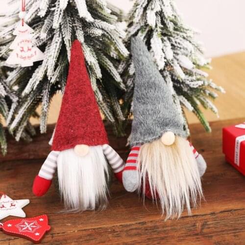 Christmas Faceless Gnome Santa Xmas Tree Hanging Ornament Doll Decoration Home Pendant Gifts Drop Ornaments Party Supplies