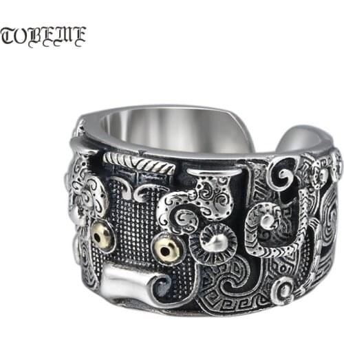 100% 925 Silver Fengshui Pixiu Ring Good Luck Man Ring Thai Sterling Silver Lucky Wealth Pixiu Ring