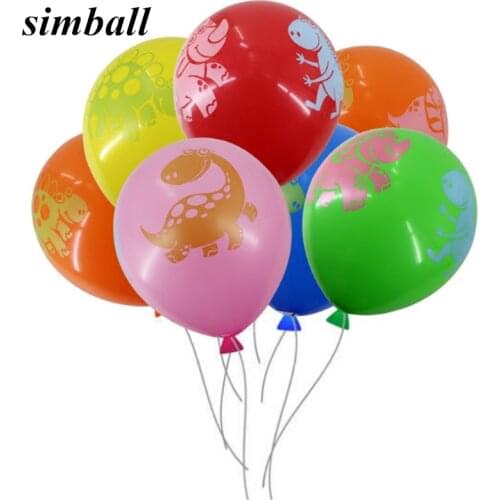 New Balloons 15pcs/lot 12inch Printed Dinosaur Balloon Cartoon Animal Latex Balloons Birthday Party Decoration Balloons Supplies