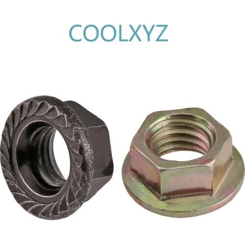 Hexagon flange nut flange nut knurled nut flange antiskid nut locknut m2-m16 10PCS