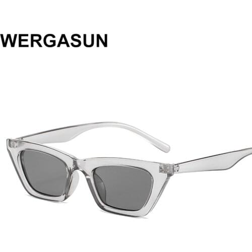 WERGASUN New Retro Fashion Sunglasses Women Brand Designer Vintage Cat Eye Black White Sun Glasses Female Lady UV400 Oculos