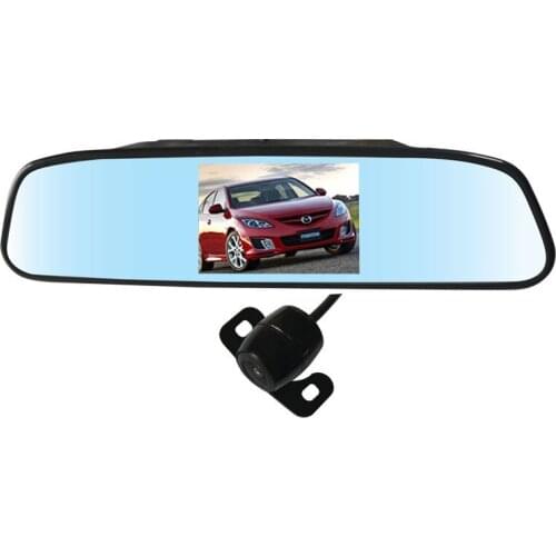 Universal Auto video Parking sensor System, Rear View Camera + 4.3 inch LCD Car Mirror Monitor parking assistance freeshipping