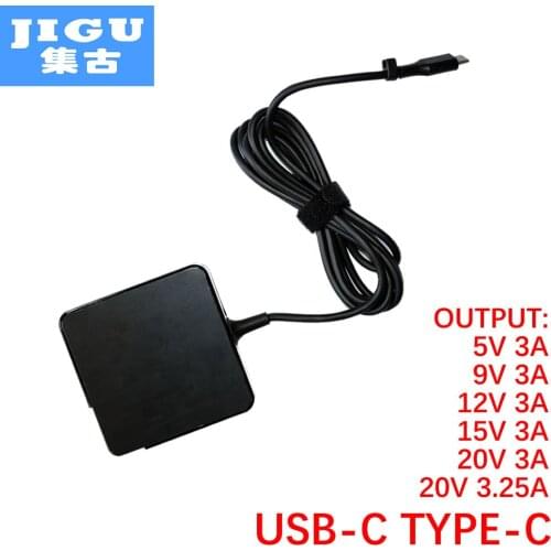 JIGU Fast Charger Type-C Power Adapter 65W 5V3A 9V3A 12V3A 15V3A 20V3.25A 20V3A for MacBook Pro Laptop Tablet Phone USB-C Device