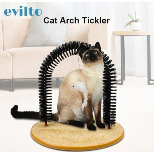 Cat Scratching Device Brush Arch Type Cat Automatic Massager Pet Cat Itching Grooming Supplies Round Fleece Base Rubbing Pad