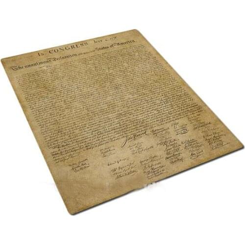 United States Declaration of Independence, vertical style, artistic table mat/bar mat/large mouse pad/anti-slip mat 50x40cm
