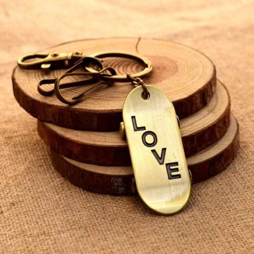 Alloy Vintage Ancient Bronze LOVE Scooter Key Rings Keychains Pendant Key Accessories Gift For Friends 1PCS