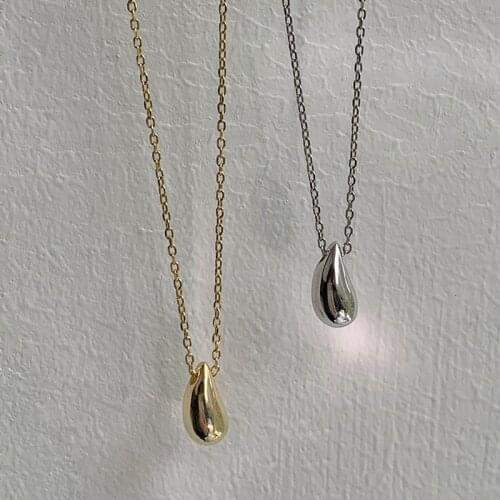 High Quality Silver Gold Color Tear Drop Pendant Necklaces for Women Lady Summer Holiday Jewelry Birthday Gift