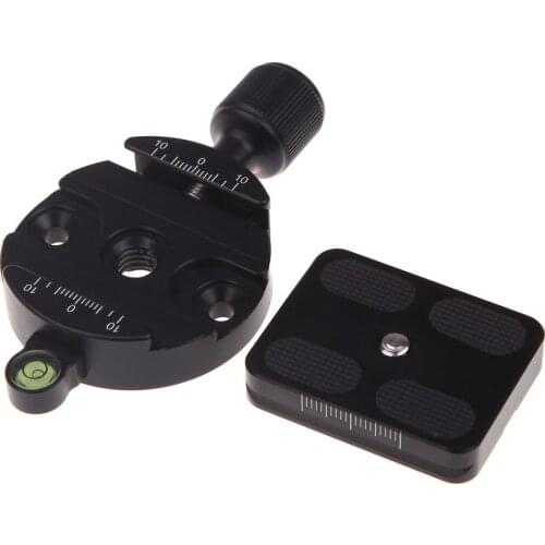 DM-55 Clamp and QR Quick Release Plate with Gradienter for 55mm Ball Head Arca Swiss RRS Wimberley