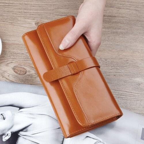 New Pattern Multi Function Restore Ancient Ways Women Long Purse Hasp Button 4 Colors Large Capacity ID Credit Card Holder Purse
