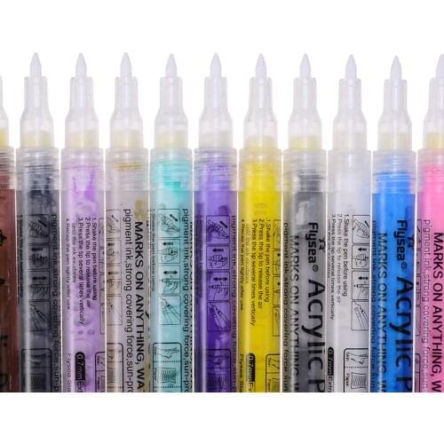 0.7MM Acrylic Drawing Graffiti Marker Pen 28 Colors Signing Pen Ceramic Canvas Pen Color Drawing Pen School Office Supplies