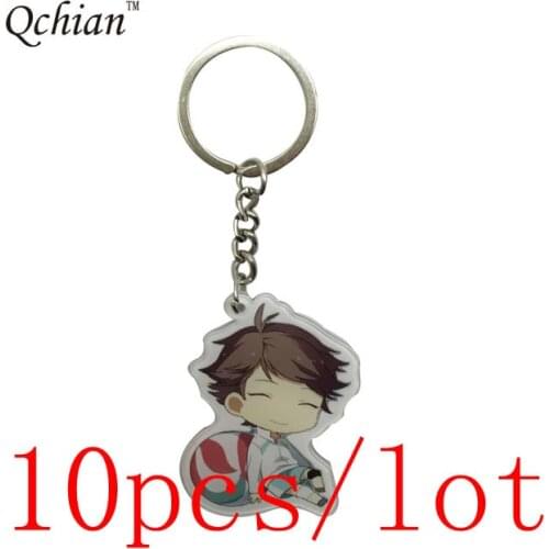 10pcs/lot Japanese cartoon Anno High School Haikyu!! Acrylic Keyring Keyring Very Beautiful Decorative Jewelry Gift
