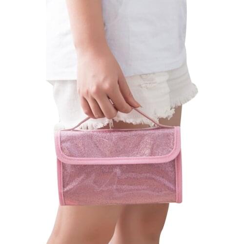 2021 Waterproof Make-up Bag Foldable Box Large Capacity Travel Portable Cosmetic Pack with Handle Buckle for Women