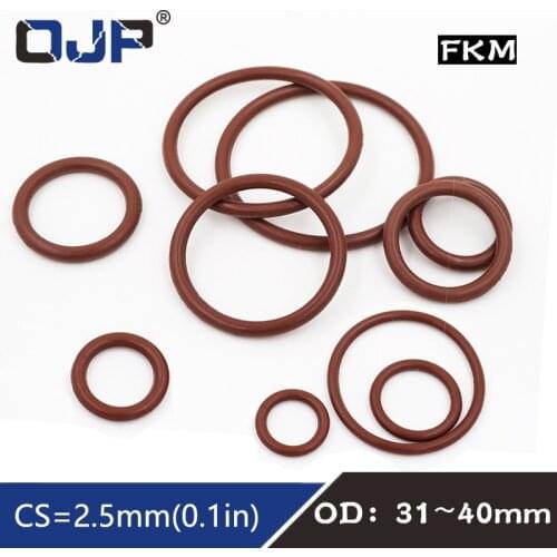 3PCS Fluorine rubber Ring Brown FKM O ring Seal OD31/32/33/34/35/36/37/38/39/40*2.5mm Rubber O-Ring Seal Oil Ring Fuel Gaskets