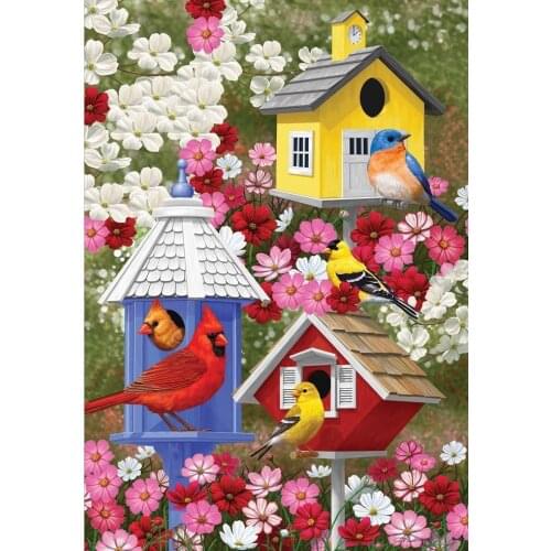 JMINE Div 5D flower Birdhouse bird Full Diamond Painting cross stitch kits art High Quality Scenic 3D paint by diamonds