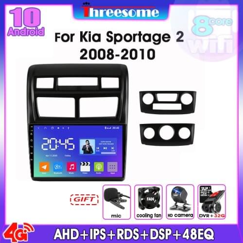 Android10 8 Core 4G+64G Car Radio Multimedia Video Player For Kia Sportage 2 2008-2010 4G+WiFi Navigation GPS Head Unit 2 Din