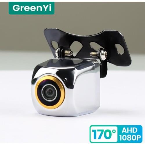 GreenYi 170° Golden Lens 1080P Car Rear View Camera Fisheye Full HD Night Vision Reverse AHD 4 Pin Vehicle Chrome Parking Camera