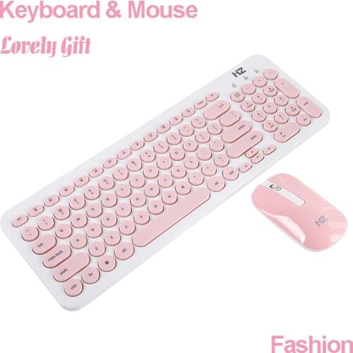 Wireless Mouse Keyboard for Computer Laptop Stylish Mini Portable Keyboard Mouse Combos Slim Quiet 96 keys Office Lady Gifts