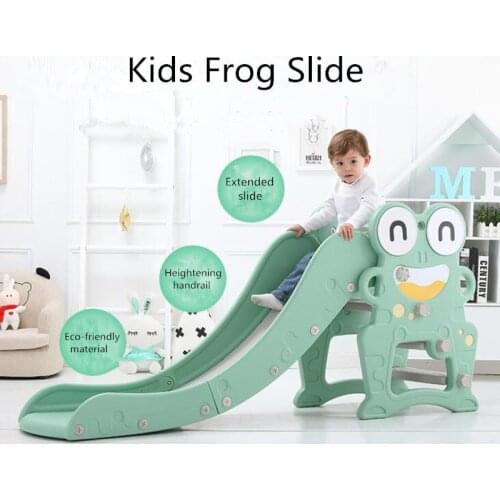 Baby Slide Foldable Indoor Toddler Play Frog Slide Plastic Thick Toy For Childrens Slide With Basketball Hoop kindergarten Game