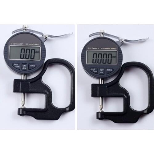 Syntek 0-10mm Electronic Digital Thickness Gauge 0.001mm/0.01mm Round Head Micron Thickness Indicator Meter Lens LCD Micrometer