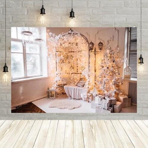 Avezano Photography Backgrounds Winter Merry Christmas Tree Gifts Flowers Decor Backdrops For Photo Studio Photocall Photozone