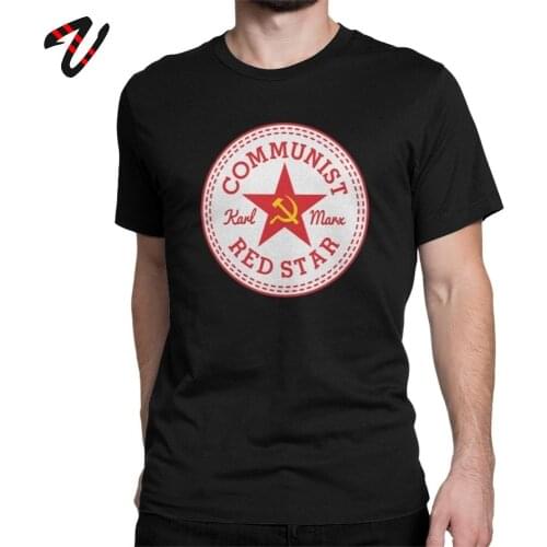 Communist Red Star Tshirt CCCP Men T Shirt Newest Communism Marxism Socialism 100% Cotton Top Short Sleeve Tee Plus Size T-Shirt