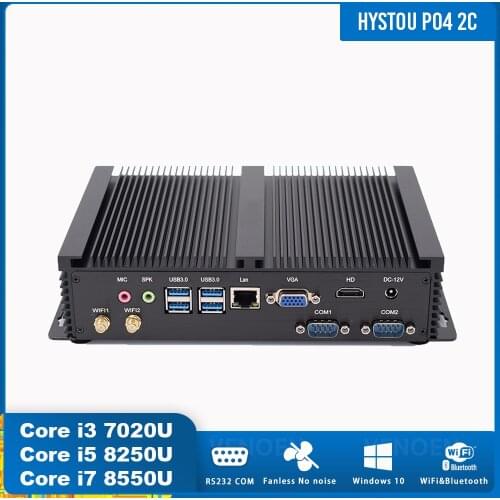 Intel Core i3 7100U Industrial Mini PC Celeron 1037U Windows XP Win7 Computer i5 3317U 4K HD RS232 X86 Thin Client i5 7200U