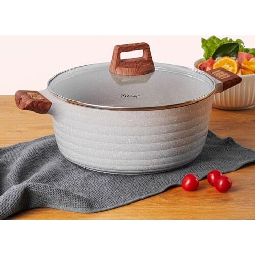 Thickened aluminum alloy soup pot home multi-function non stick induction cooker lightweight large capacity binaural steamer