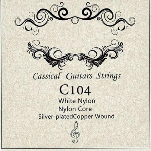 IRIN C104 Classical Guitar String White Nylon Silver-plated Copper Wound 1st-6th(.028-.043) U7EF