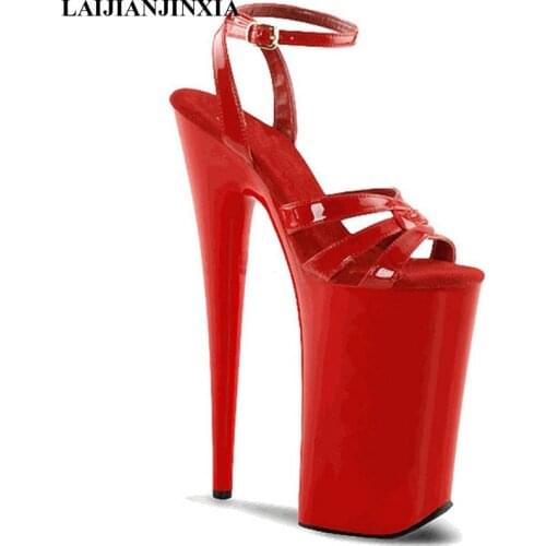 LAIJIANJINXIA New Women Sexy Sandals Wedding Party 20CM high heels Night Club Pole Dress Dance Shoes Sexy Dance Shoes