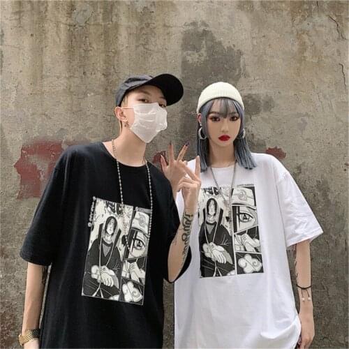2021 Hot Sale Summer Women Streetwear Tops Printing Casual Goth Females T-shirt Kawaii Unisex Short Sleeve Anime T Shirt HipHop