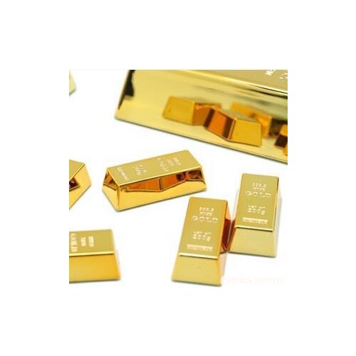 Plastic imitation gold bullion BRIC iron refrigerator magnets (set of six)