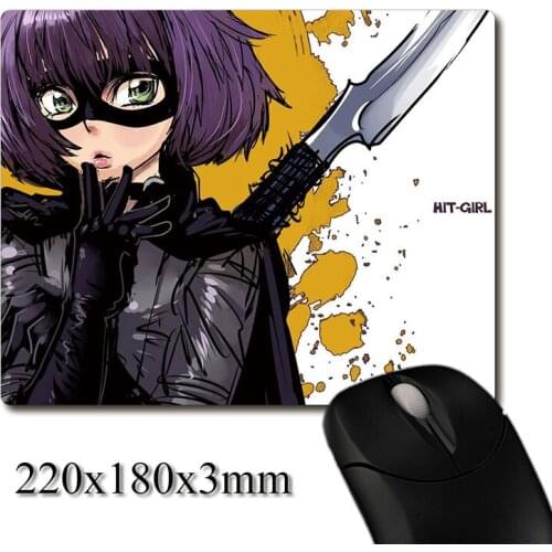Cute Hit Girl Hand Drawn Cartoon CG printed Heavy weaving anti-slip rubber pad office mouse pad Coaster Party gifts 220x180x3mm