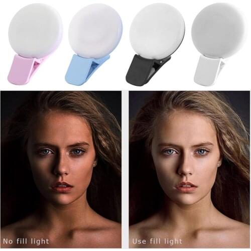 Mini Led Selfie Ring Lamp Q Darkness Selfie Ring Light Portable Flash LED USB Clip Mobile Phone Fill Lamp Novelty Phones Light