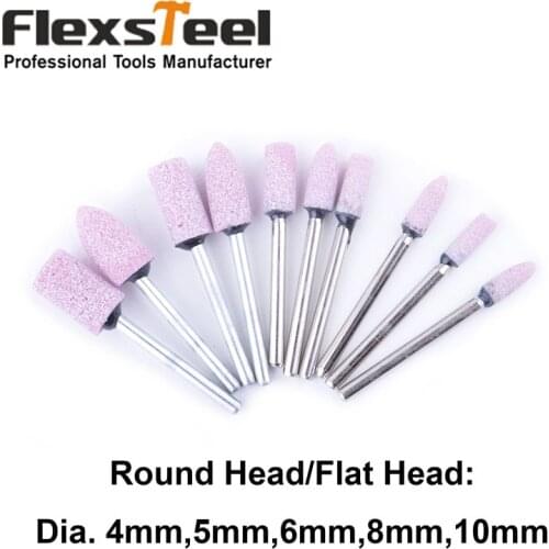 10pcs Abrasive Mounted Stone Drill Bits Set Pink Polishing Grinding Head Drill for Engraving Cutting Buffing Dremel Rotary Tools