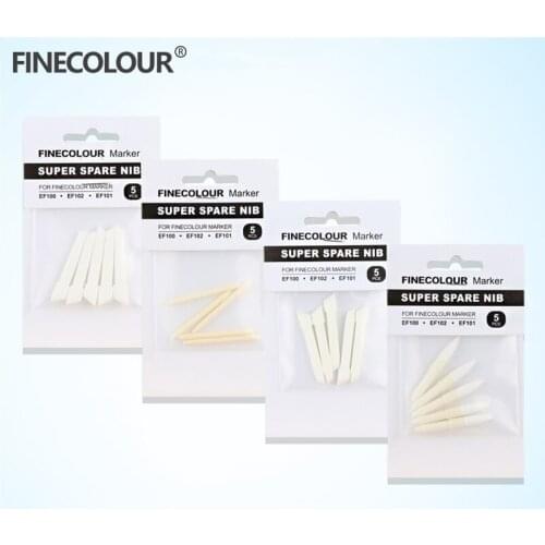 5pcs FINECOLOUR marker pen special nib ,replacement soft tip marker pen nib set ,marker accessories Office school stationery