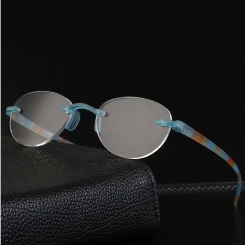 2021 new upscale rimless mens reading glasses fashion ultra-light womens high-definition reading