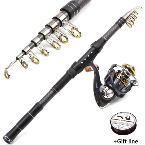 NEW 1.8-3.0m Telescopic Fishing Rod and Fishing Reel Wheel Portable Travel Fishing Spinning Fishing Rod Combo carp rod Pesca