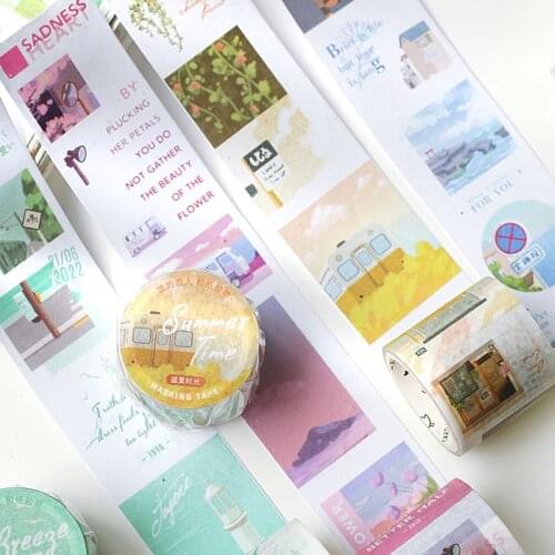 Island Dream Washi Masking Tape Cute Washi Tape Diy Decorative Tapes Wrapping Craft Pattern Tapes For Arts Diy Crafts Card Decor
