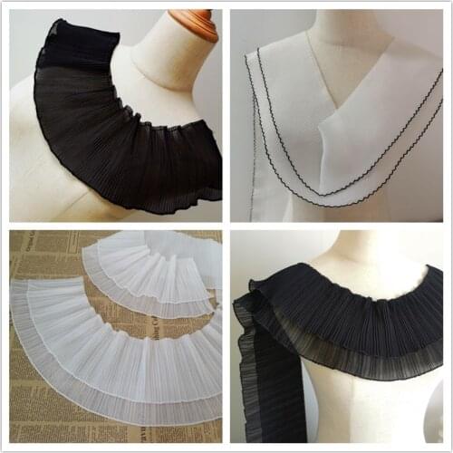 1 Meter Soft Chiffon Pressed Pleated Organ Pleated Skirt Lace Hem Fabric for Clothing Lace Accessories Fabric Lace Trim