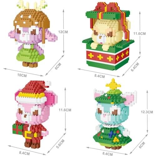 Hot StellaLou rabbit ShellieMay Gelatoni cat Duffy bear Disneyland figure brick micro diamond building block toys christmas gift