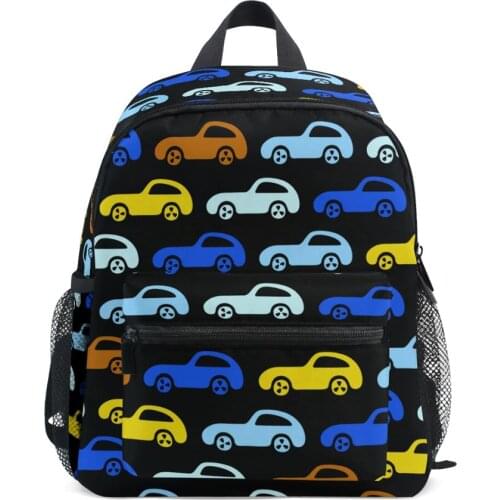 ALAZA Backpack little girl School bag Kindergarten Preschool Bag Children Suitable for 3-8 years old black car Cartoon bag Small