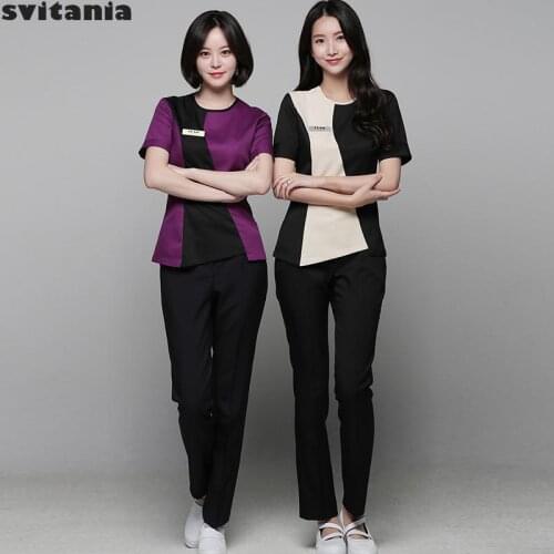 Svitania Beauty Salon, Beauticians Clothing, Spa Health Club, Technicians Pant Set Work Uniform