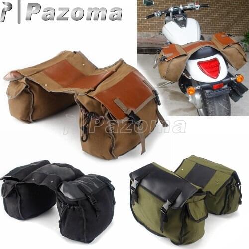 Universal Bike Motorcycle Saddlebag Waterproof Canvas Saddl Bag Luggega Bags Side Tool Bag Large Capacity Panniers Storage Bags