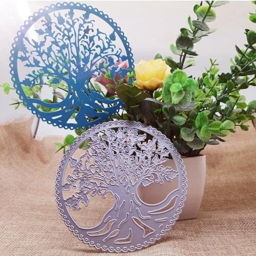110*110mm lace Cricle Tree new Metal Cutting Dies Scrapbooking DIY Album Paper Card Craft Embossing stencil Dies