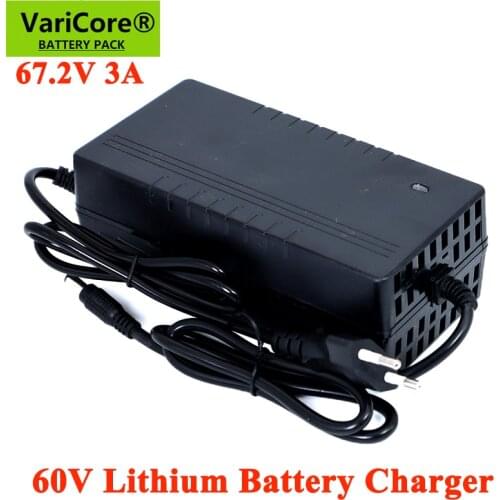 VariCore 60V 3A 18650 Lithium battery Pack Charger 16String Constant current constant voltage 67.2V Polymer Charger DC 5.5*2.1mm