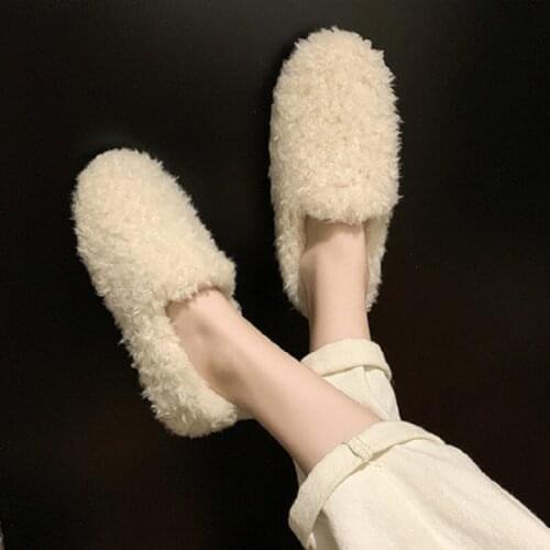 Winter peas shoes women Korean version plus velvet cotton shoes 2020 autumn and winter wear fashionable plush shoes