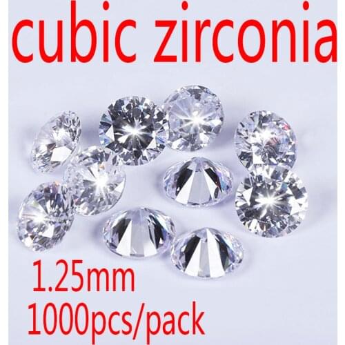 1.25MM Cubic Zirconia Stone AAA Grade CZ Round Zircon Pedra de Zirconia DIY Beads Supplies for jewelry wholesale