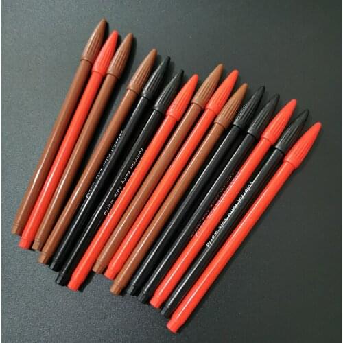 10Pcs Semi-Permanent Tattoo Mark Eyebrow Lip Line Positioning Pen Skin Marker Waterproof Non-Halo Makeup Tattoo Accessories