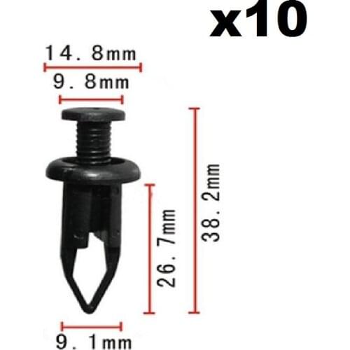 10x Nylon For Toyota Lexus Bumper Cover Push-Type Retainer Clips 90467-09093