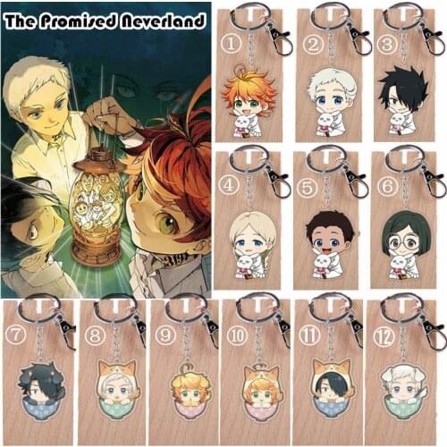 12 Styles The Promised Neverland Keychain Toys Emma Norman Ray Gilda Phil Anna Key Chain Anime Cartoon Manga Gifts